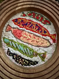 Image 2 of Fiber Fishes Framed Embroidery