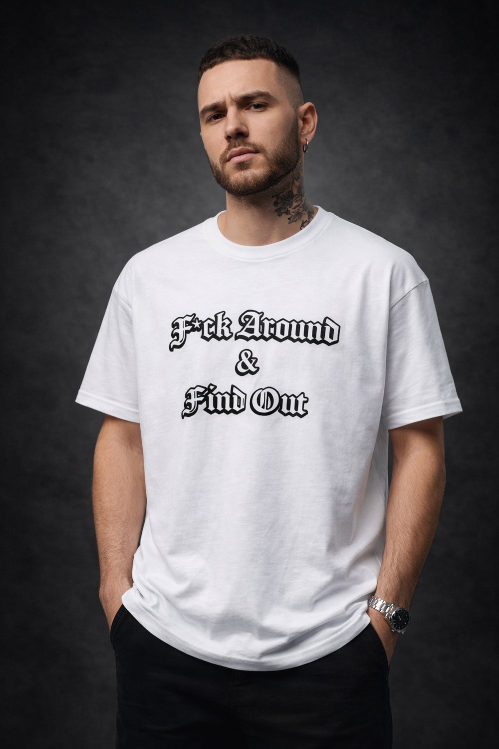 Image of F*ck around & find out white t-shirt 