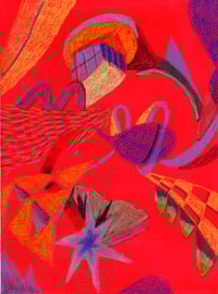 New Drawing 9x12 fluorescent Red