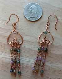 Image 2 of Ochre Jewel Tones of Tourmaline Chandelier Copper Earrings 💗