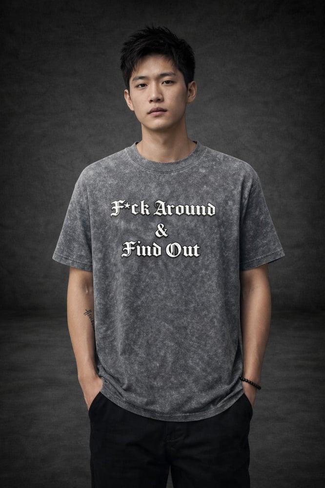 Image of F*ck around & find out washed tee grey 