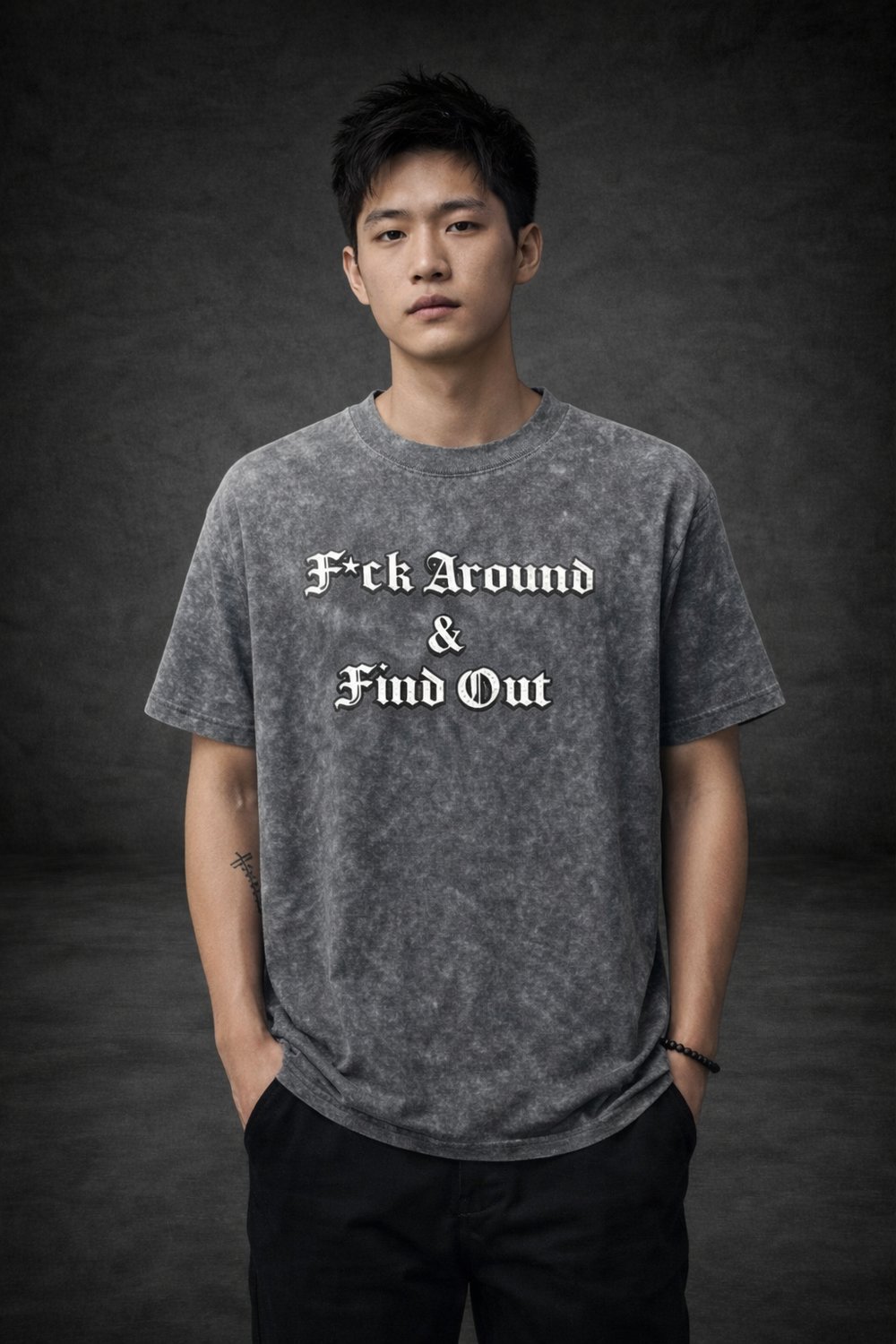 Image of F*ck around & find out washed tee grey 