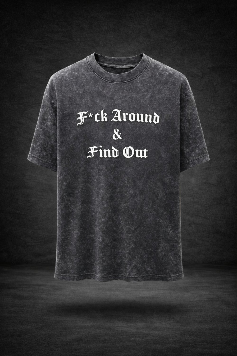 Image of F*ck around & find out washed tee dark grey
