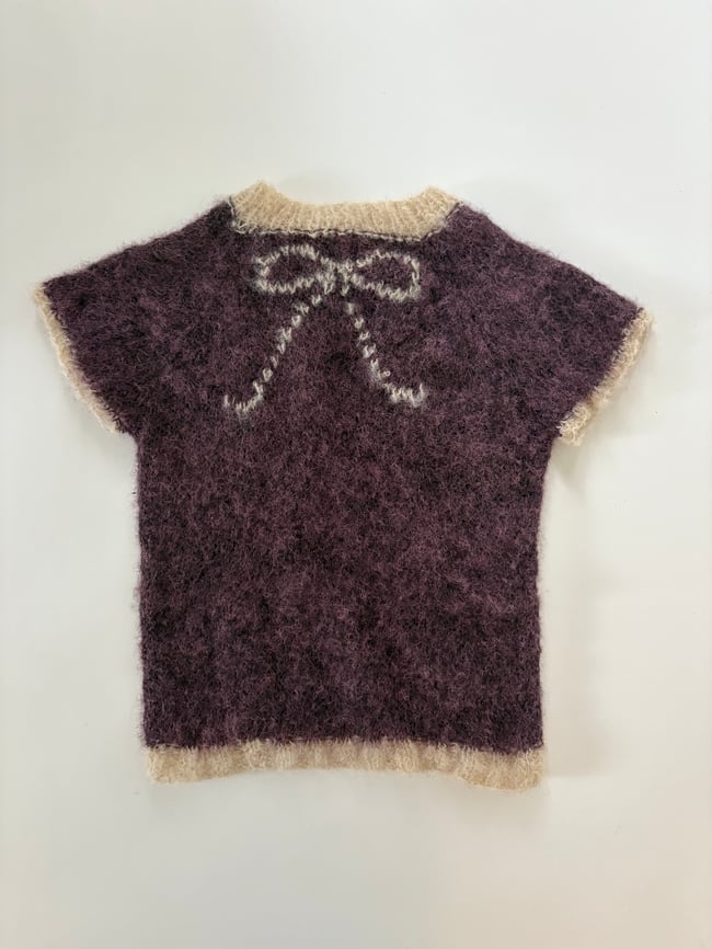 Purple bow tee