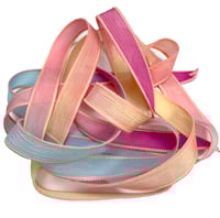 Image 3 of 1PC. PIXIE DUST 42" hand dyed wrist wrap bracelet silk ribbon//Yoga wrist wrap bracelet ribbon