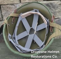 Image 6 of  Repro WWII Hawley M2 Airborne Helmet liner Rayon Webbing. 