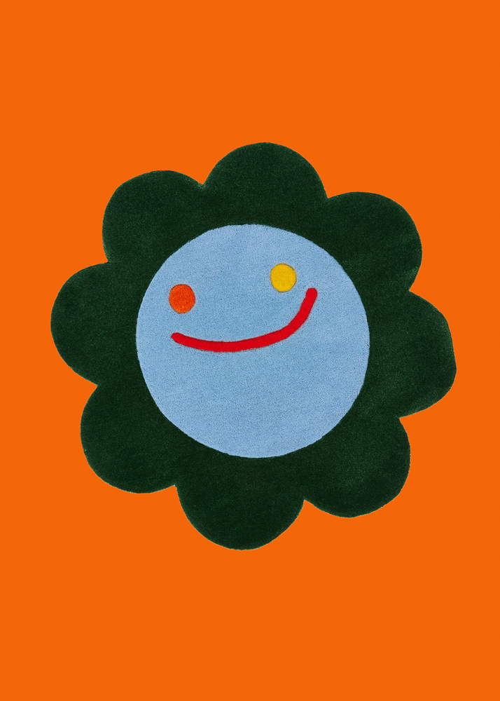 Image of Happy Flower Rug - Evergreen Poppy