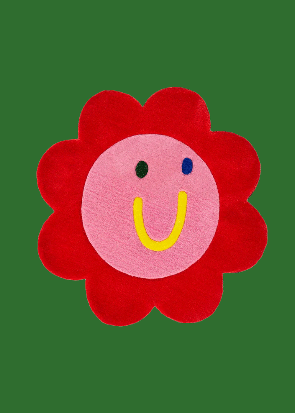 Image of Happy Flower Rug - Cherry Red