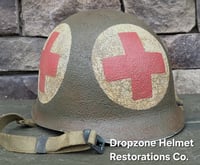 Image 4 of WWII US Army Helmet, 4 Panel Medic. M1 Helmet.