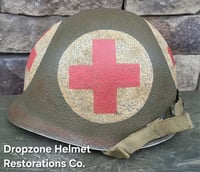 Image 2 of WWII US Army Helmet, 4 Panel Medic. M1 Helmet.