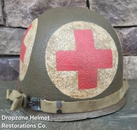 Image 5 of WWII US Army Helmet, 4 Panel Medic. M1 Helmet.