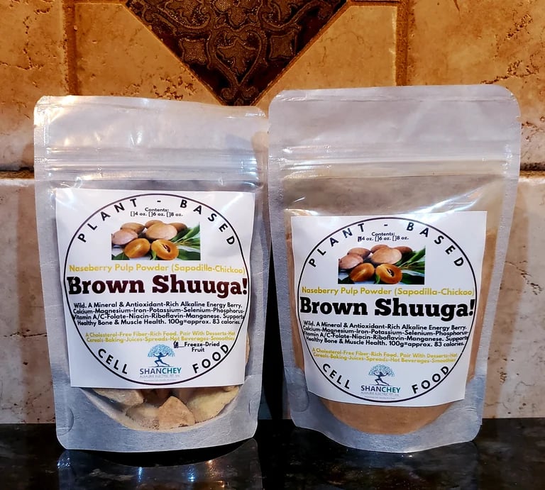 BERRY POWDERS: GUAVA. RASPBERRY. NASEBERRY/SAPODILLA. 