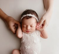 Image 1 of Penny Knit Romper bow white with tieback
