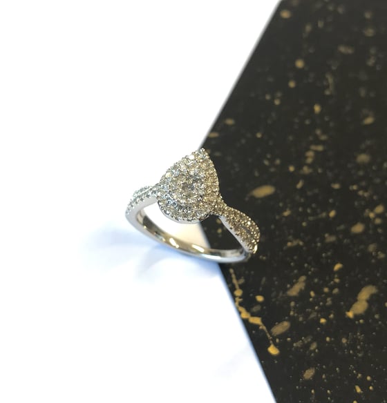 Image of Preloved Pear Halo Engagement Ring