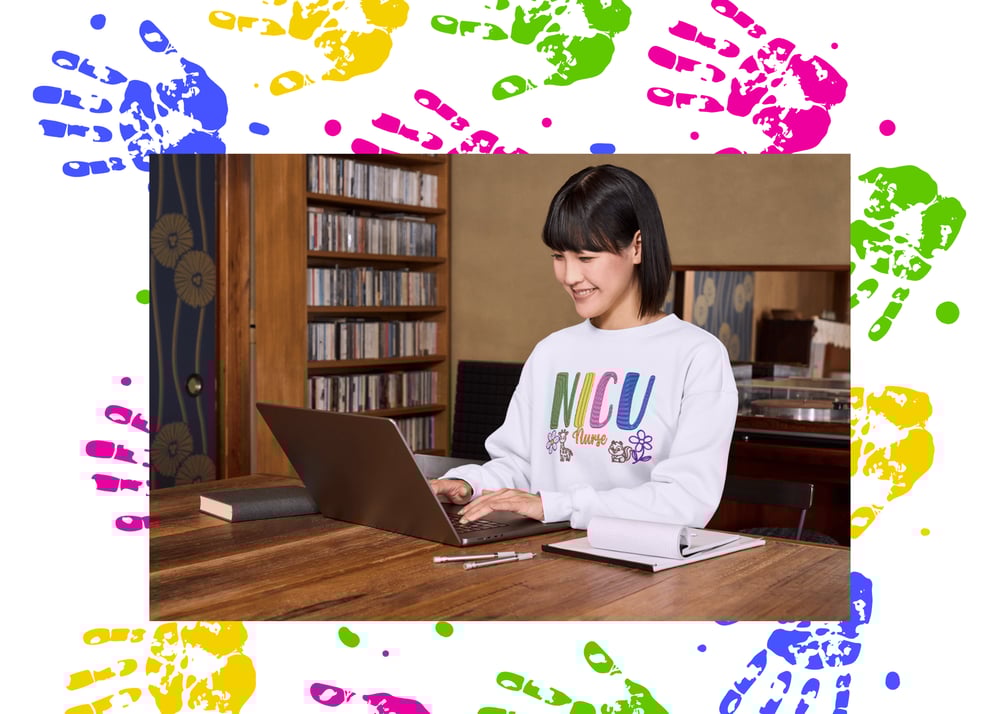 Image of NICU Nurse Embroidered Sweatshirt | Tiny Human Hero Apparel