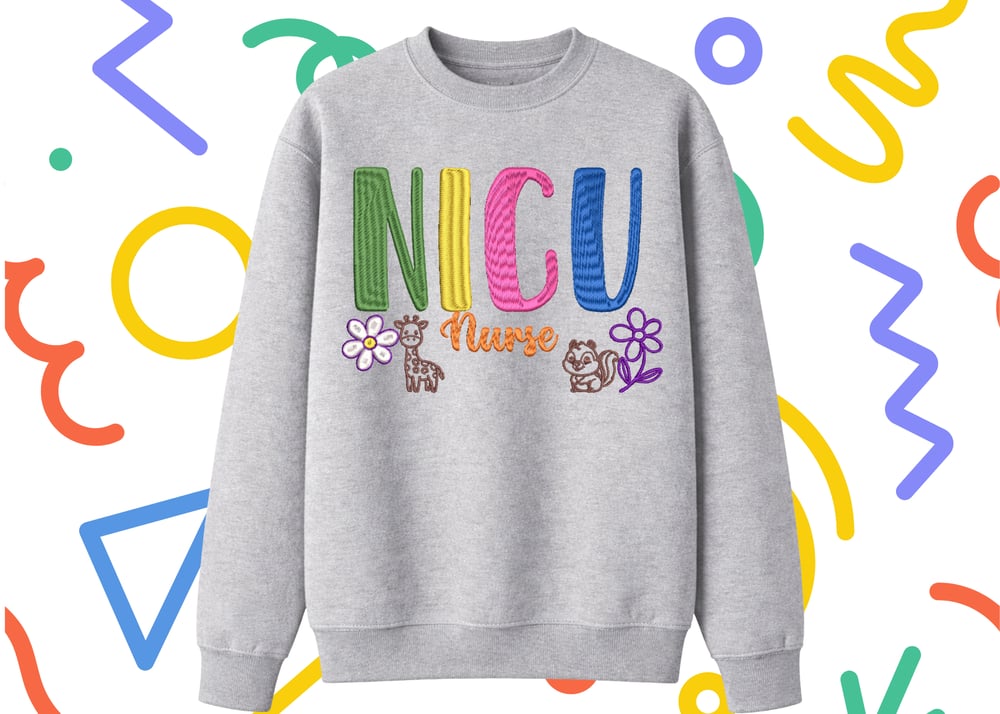 Image of NICU Nurse Embroidered Sweatshirt | Tiny Human Hero Apparel