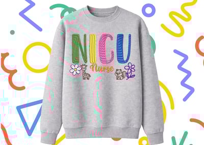 Image of NICU Nurse Embroidered Sweatshirt | Tiny Human Hero Apparel