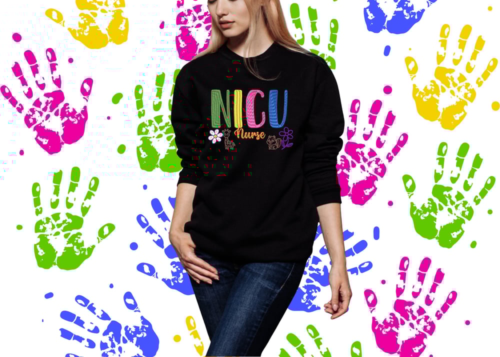 Image of NICU Nurse Embroidered Sweatshirt | Tiny Human Hero Apparel