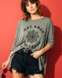 Image 1 of MAS AMOR ϟ HANDRINTED UNISEX LONGSLEEVE  ϟ ONESIZED ϟ COTTON SHIRT