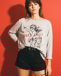 Image 1 of Copy of MAS AMOR ϟ HANDRINTED UNISEX LONGSLEEVE  ϟ ONESIZED ϟ COTTON SHIRT