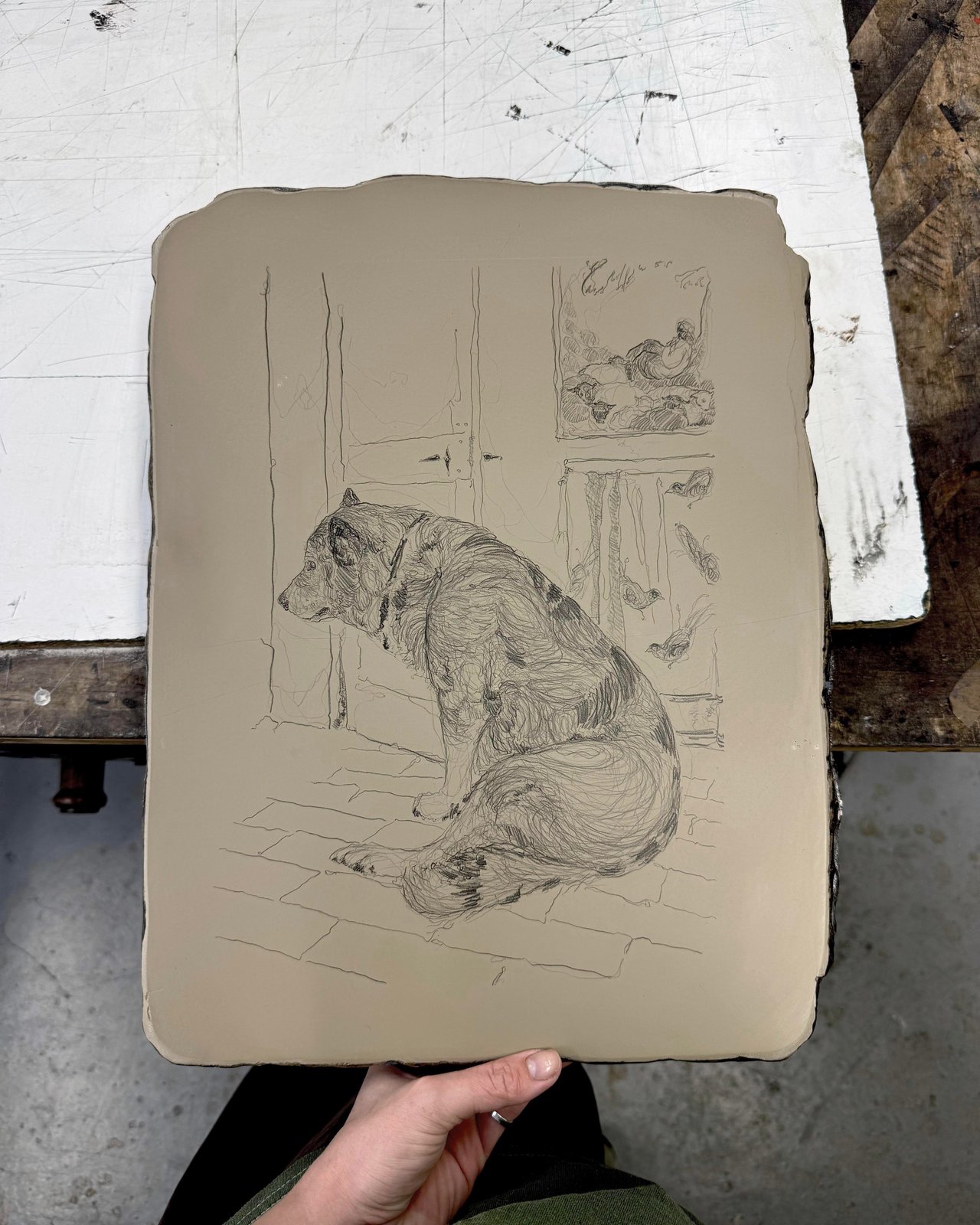 Old Dog Dave Stone Lithograph Print | Georgia Green