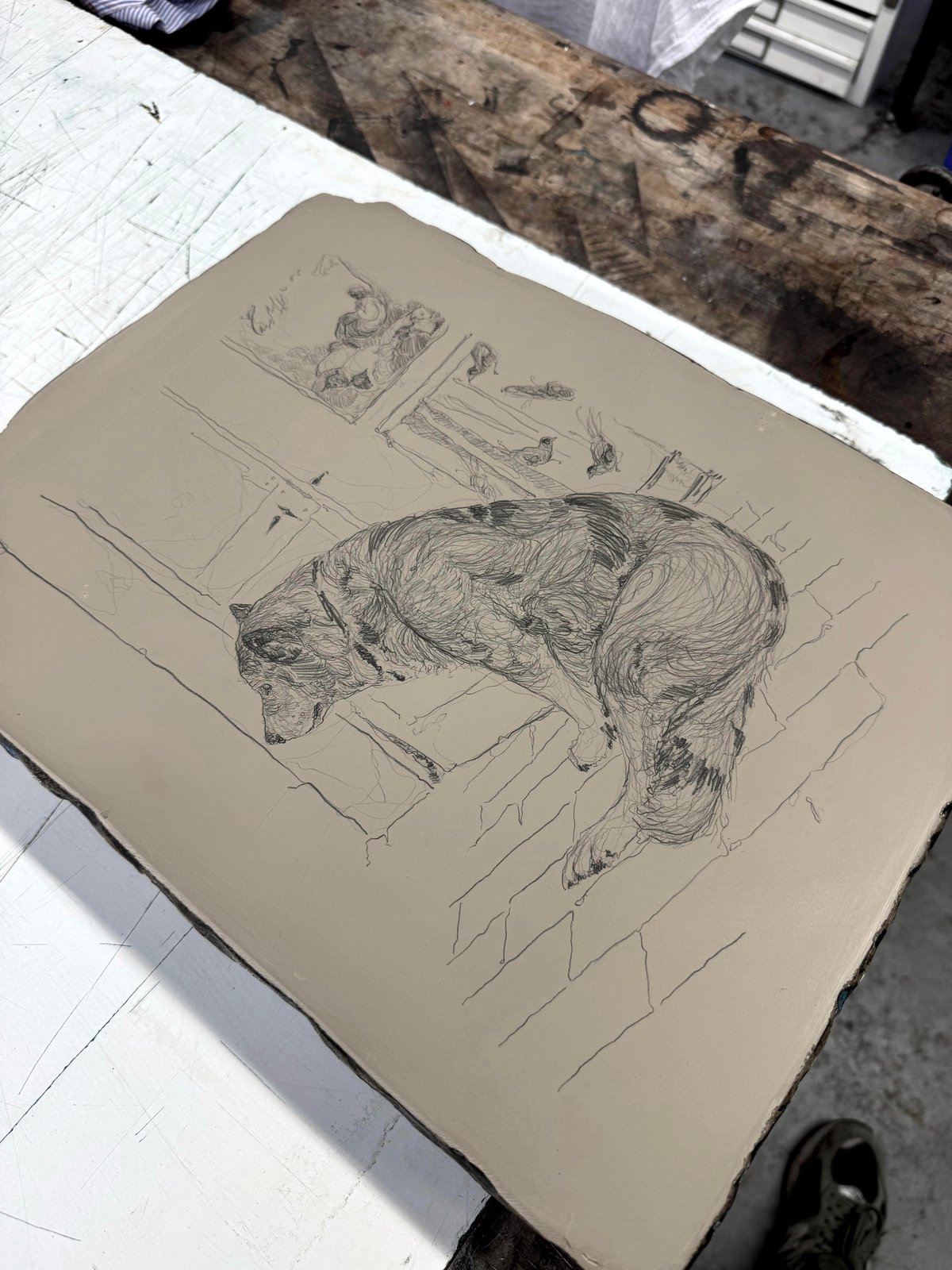 Old Dog Dave Stone Lithograph Print | Georgia Green