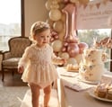 The Camila: Light Pink Embroidered Tulle Heirloom Romper