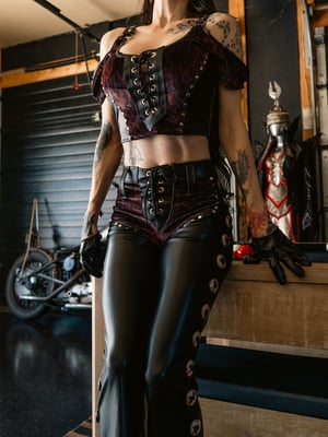 Image of Toxic Vision Midnight leopard off the shoulder top