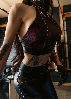 Image of Toxic Vision Midnight leopard halter top