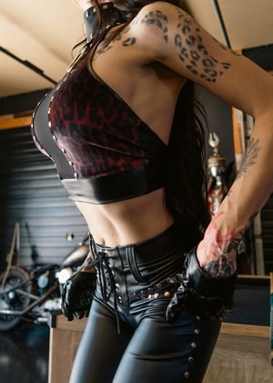 Image of Toxic Vision Midnight leopard halter top