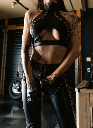 Image of Toxic Vision Midnight snakeskin halter top