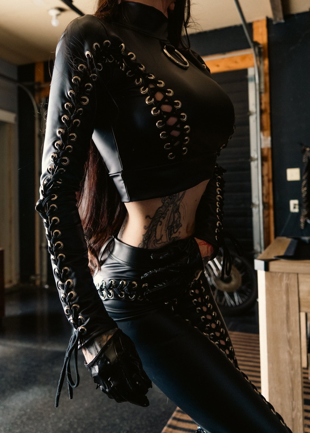 Image of Toxic Vision Midnight longsleeve lace up top