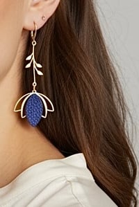 Image 2 of Boucles INDIRA Bleu Royal