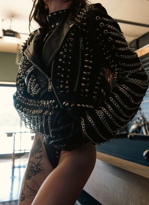 Image of Toxic Vision Midnight chain jacket LARGER SIZE