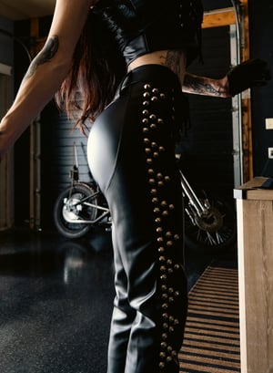 Image of Toxic Vision Midnight studded pants 