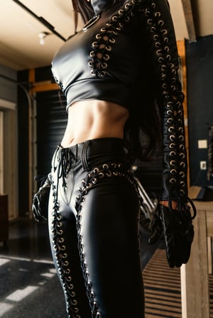 Image of Toxic Vision Midnight laced up cigarette pants 