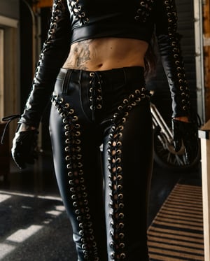 Image of Toxic Vision Midnight laced up cigarette pants 