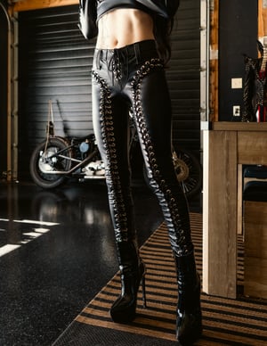 Image of Toxic Vision Midnight laced up cigarette pants 