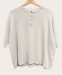 Cashmere Blend Short Sleeve Knit —Beige 