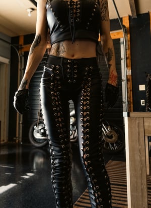 Image of Copy of Toxic Vision Midnight double laced cigarette pants 