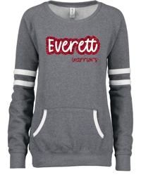 Everett Softball  Ladies Crewneck with Pocket Design 3