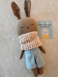 Image 3 of Pepita Bunny Doll-Blue Overalls