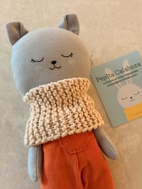 Image 2 of Pepita Cat Doll-Orange Overalls