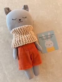 Image 3 of Pepita Cat Doll-Orange Overalls