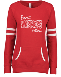 Everett Softball  Ladies Crewneck with Pocket Design 2