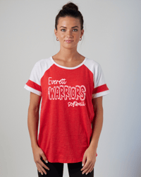 Everett Softball Ladies Colorblock Tee  Design 2