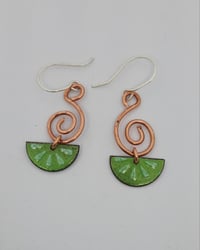 Image 1 of Green fan earrings 