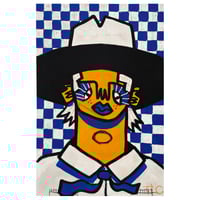Image 2 of Blue Checker Cowboy Print