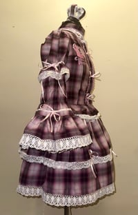 Image 3 of 4-piece pink plaid x white princess set