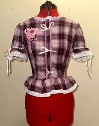 Image 7 of 4-piece pink plaid x white princess set